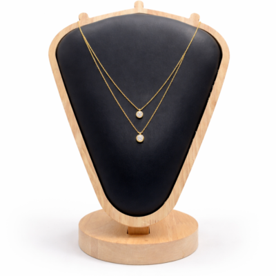 Golden American Diamond Pendant Necklace