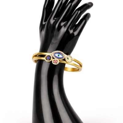 hearts with evil eye bangle