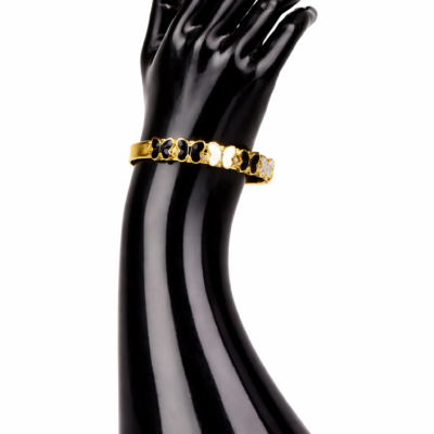 white & black butterflies bangle
