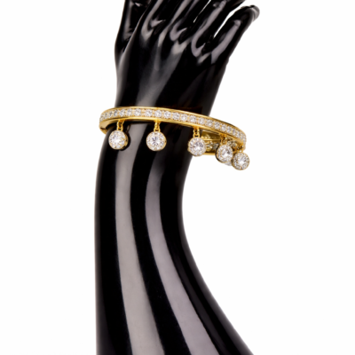 3 white ball bracelet bangle