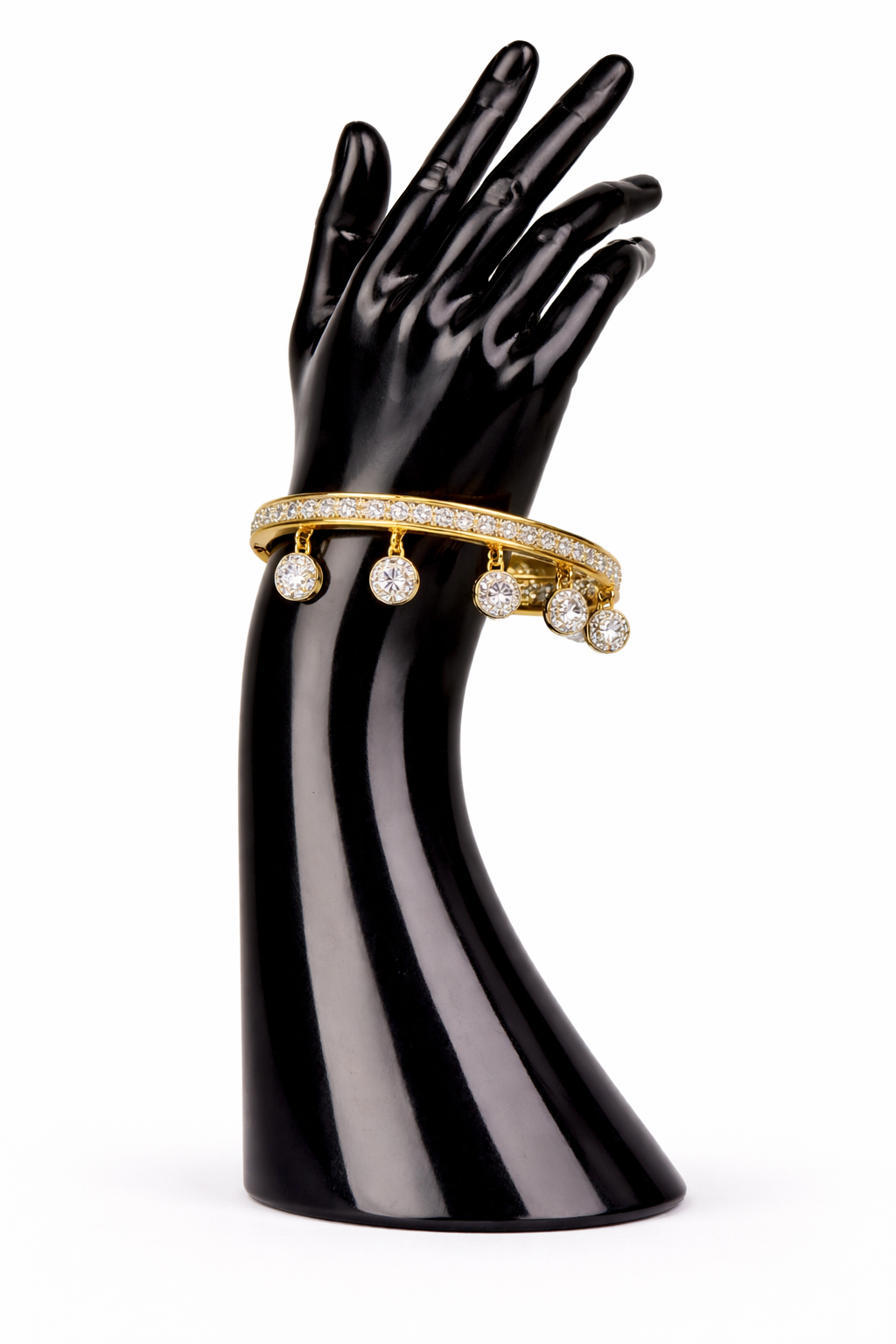 3 white ball bracelet bangle