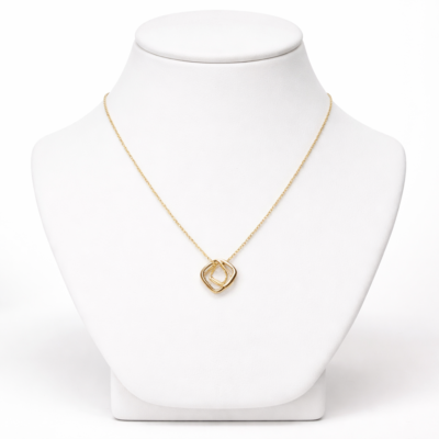 Square Ring Buckle Necklace  Clavicle